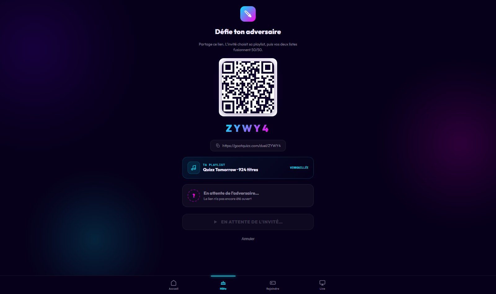 L’invitation : QR, code, lien, playlist verrouillée